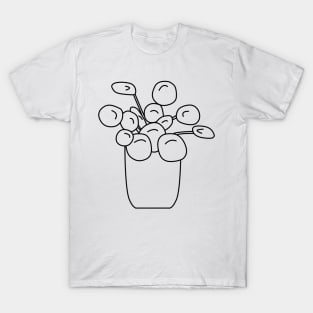 Pannenkoekplant Pilea Peperomioides Lines T-Shirt